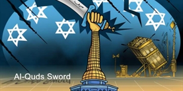 فنان كاريكاتير فلسطيني يرسم إنتصار فلسطين